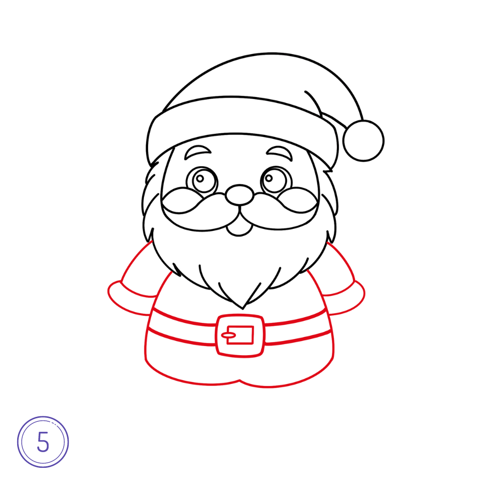 How To Draw Cartoon Santa Claus Step 5