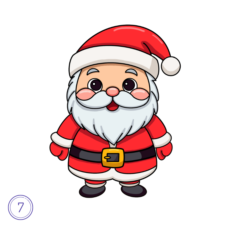 How To Draw Cartoon Santa Claus Step 7