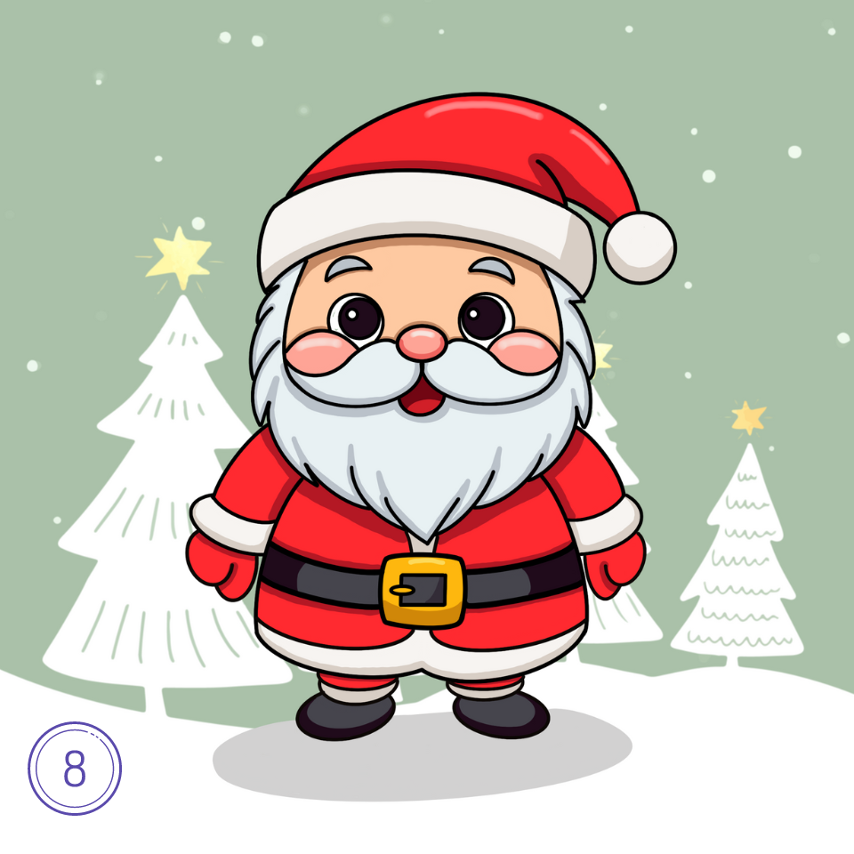 How To Draw Cartoon Santa Claus Step 8