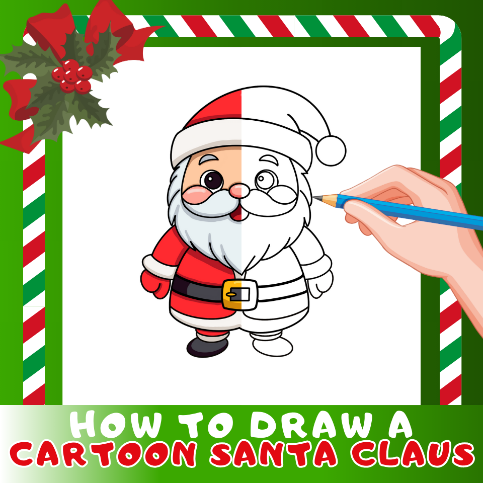 How To Draw Cartoon Santa Claus: A Step-by-Step | How to Mimi Panda