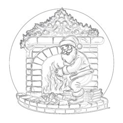 Picture Of Santa Claus For Colouring - Printable Coloring page