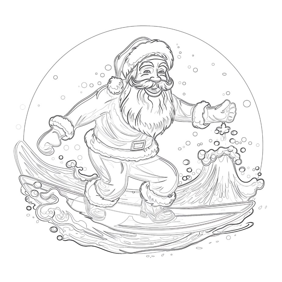 Printable Coloring Page Santa