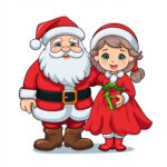 Santa And Mrs Claus Coloring Page 2