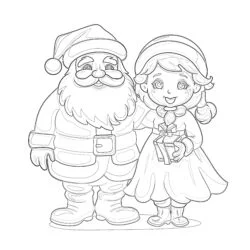 Santa And Mrs Claus Coloring Page - Printable Coloring page