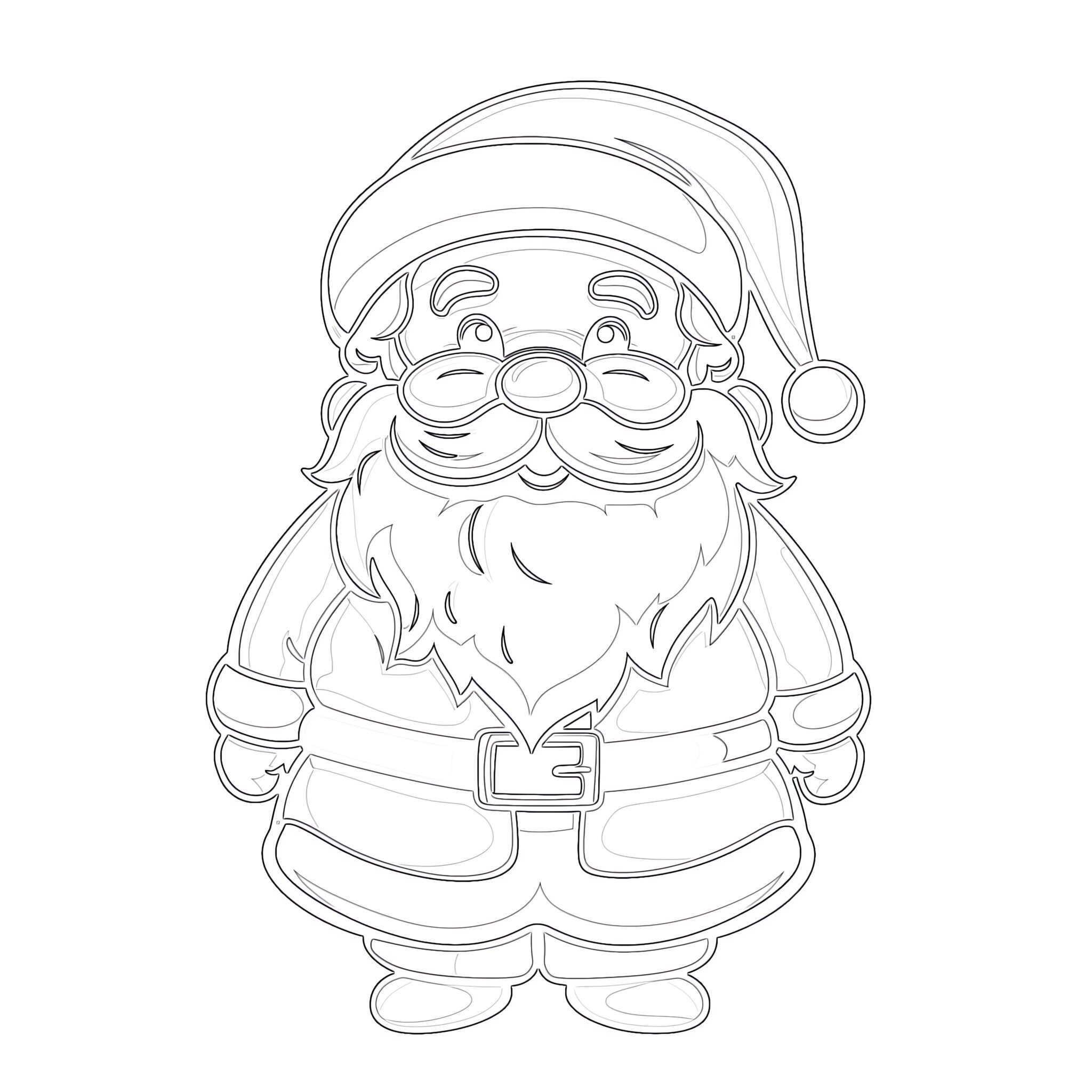 Colored Santa Claus Coloring Page - Santa Christmas Coloring 2048x2048