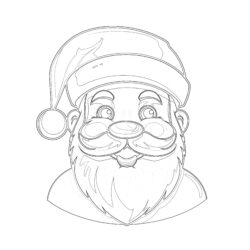 Santa Claus Face Coloring Page - Printable Coloring page