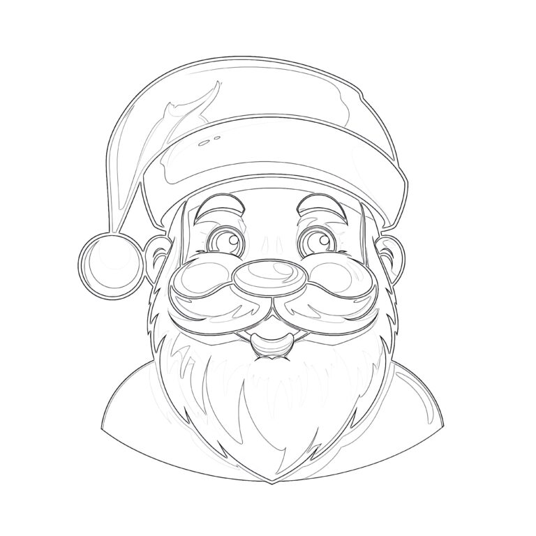 Santa Claus Face Colouring Pages