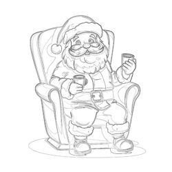 Santa Claus Picture Colour - Printable Coloring page