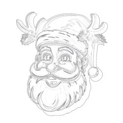 Santa Claus Reindeer Coloring Pages - Printable Coloring page