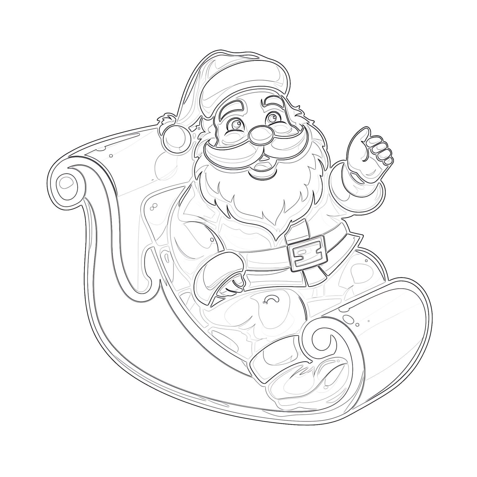 Santa Claus Sleigh Coloring Pages | Coloring Pages Mimi Panda