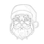 Santa Face For Colouring