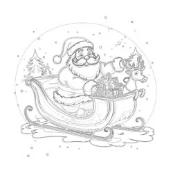 Santas Sleigh Coloring Page - Printable Coloring page