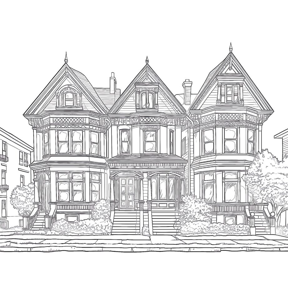 Victorian Houses Coloring Book