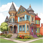 Victorian Houses Coloring Pages 2