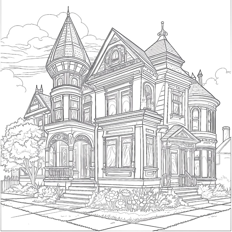 Victorian Houses Coloring Pages