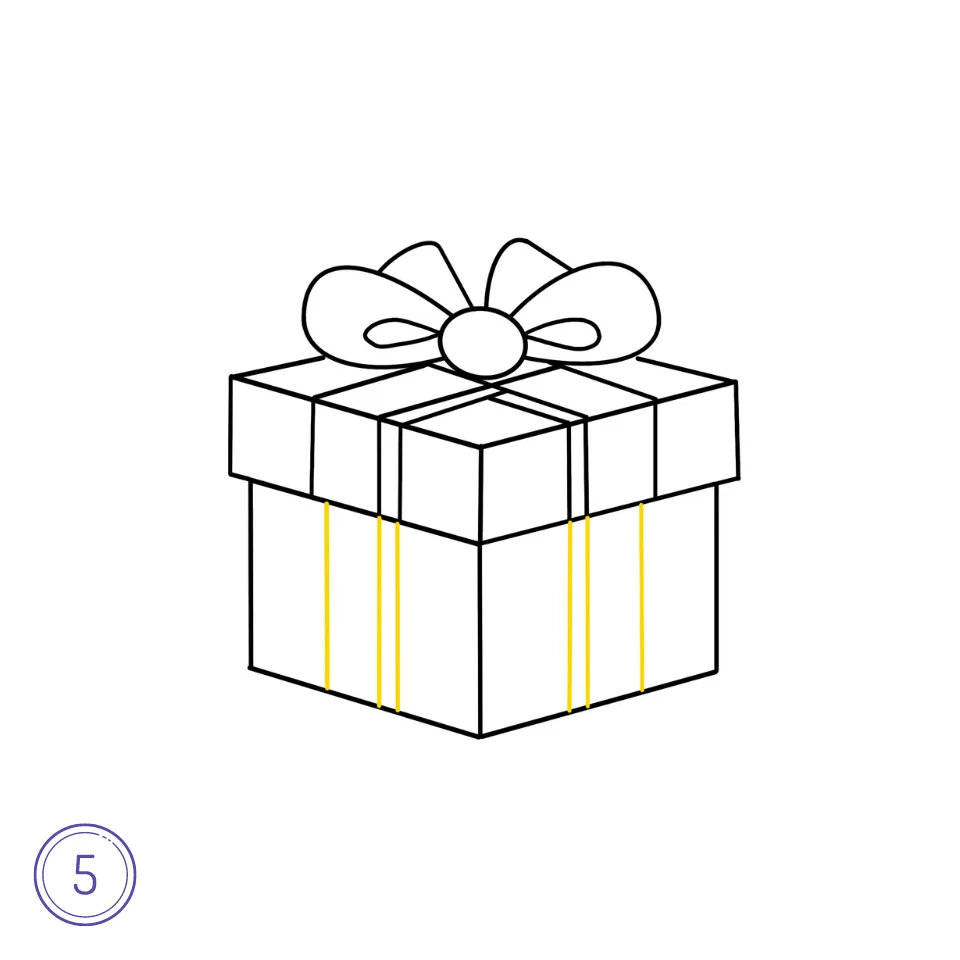 Wie Man Ein Geschenk Malt Schritt 5