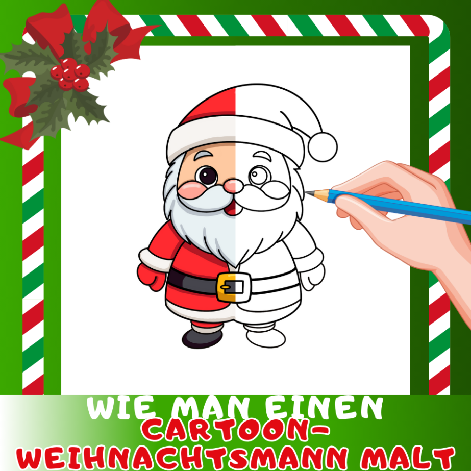 Wie Man Einen Cartoon-Weihnachtsmann Malt | Mimi Panda