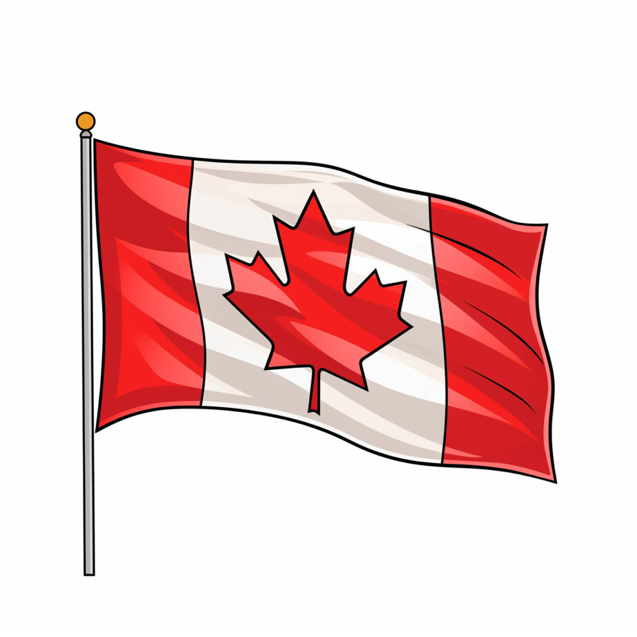 Canadian Flag Colouring Page 2