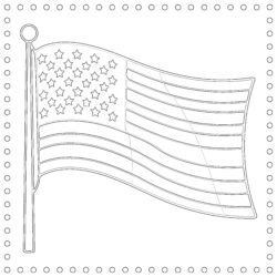 Coloring Book American Flag - Printable Coloring page