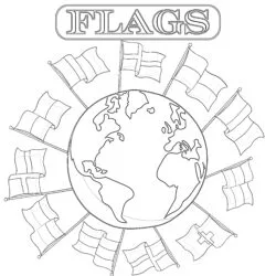 Coloring Pages Flags Of The World - Printable Coloring page