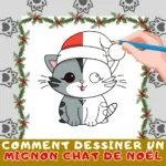 Comment Dessiner Un Mignon Chat De Noël