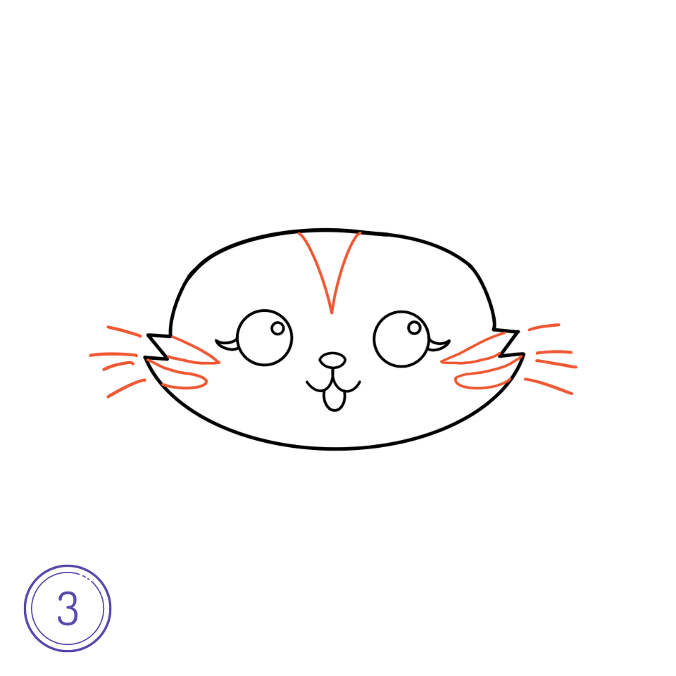 Comment Dessiner Un Mignon Chat De Noël Étape 3