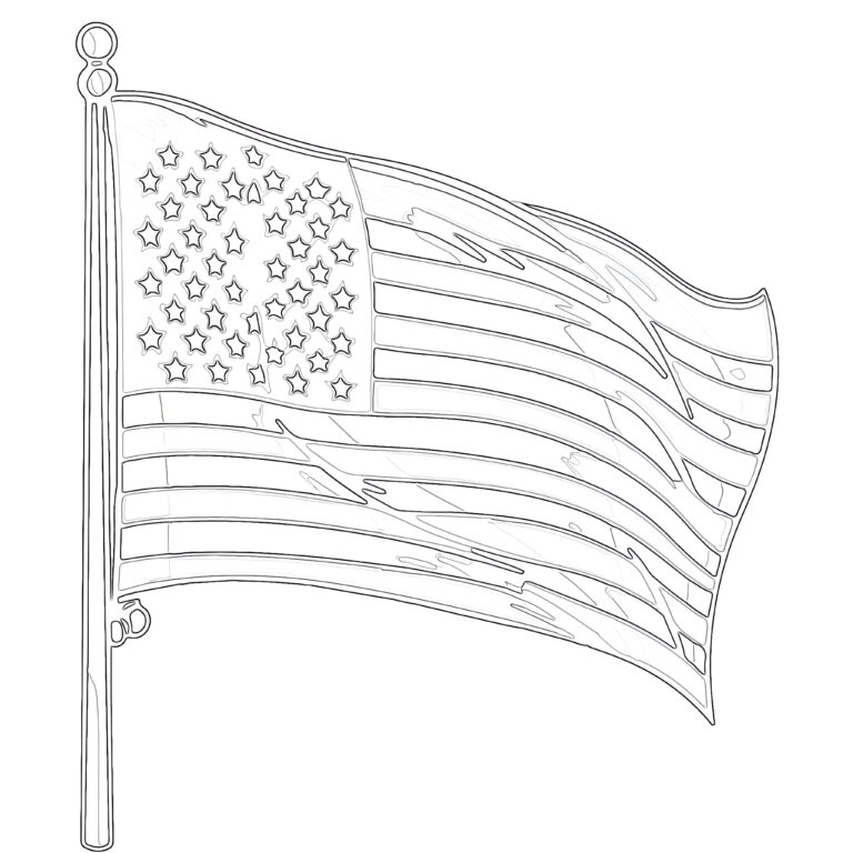 Free Printable American Flag Coloring Page Coloring Pages Mimi Panda