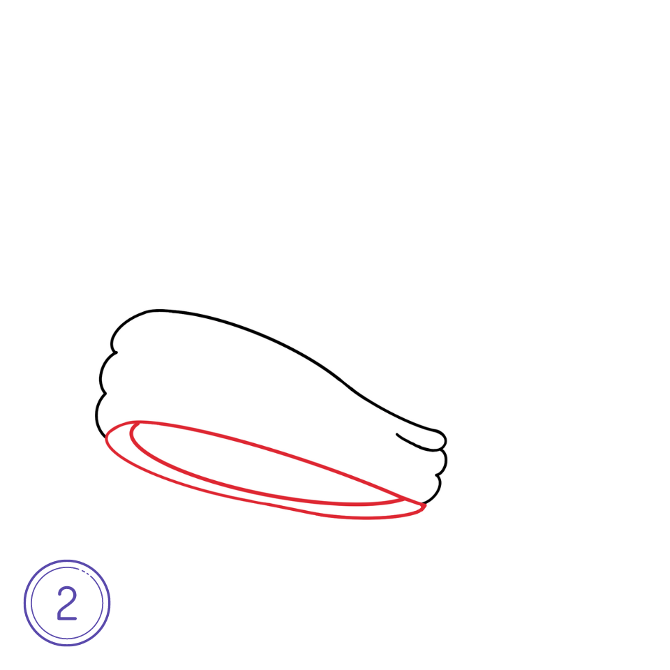 How to Draw a Santa Hat Step 2