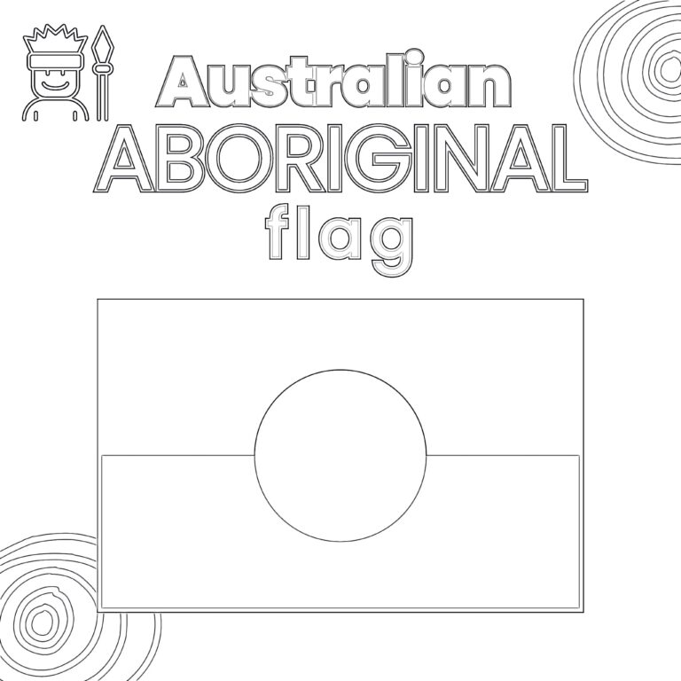 Aboriginal Flag Printable Coloring Page | Coloring Pages Mimi Panda