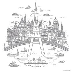 Around The World Colouring Pages - Printable Coloring page