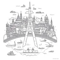 Around The World Colouring Pages - Printable Coloring page