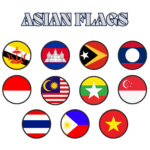 Asian Flags Coloring Pages 2