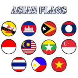 Asian Flags Coloring Pages - Origin image
