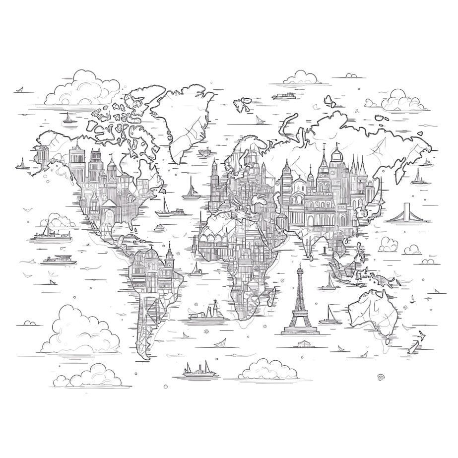 Countries Of The World Coloring Page