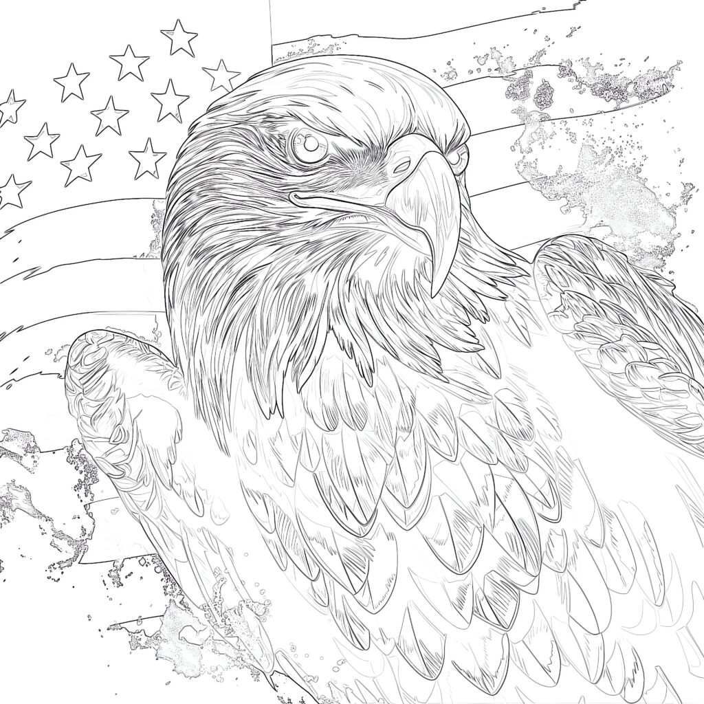 Free Printable American Flag Coloring Page Coloring Pages Mimi Panda