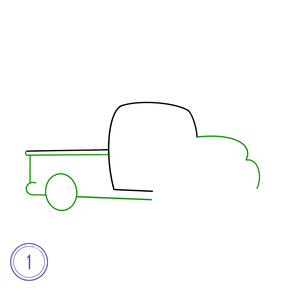 How to Draw a Christmas Car Step 1