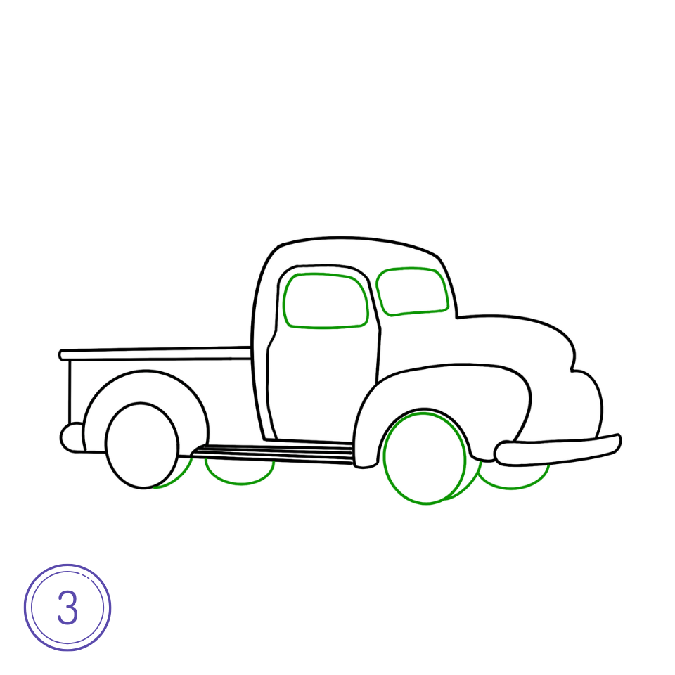 How to Draw a Christmas Car Step 3