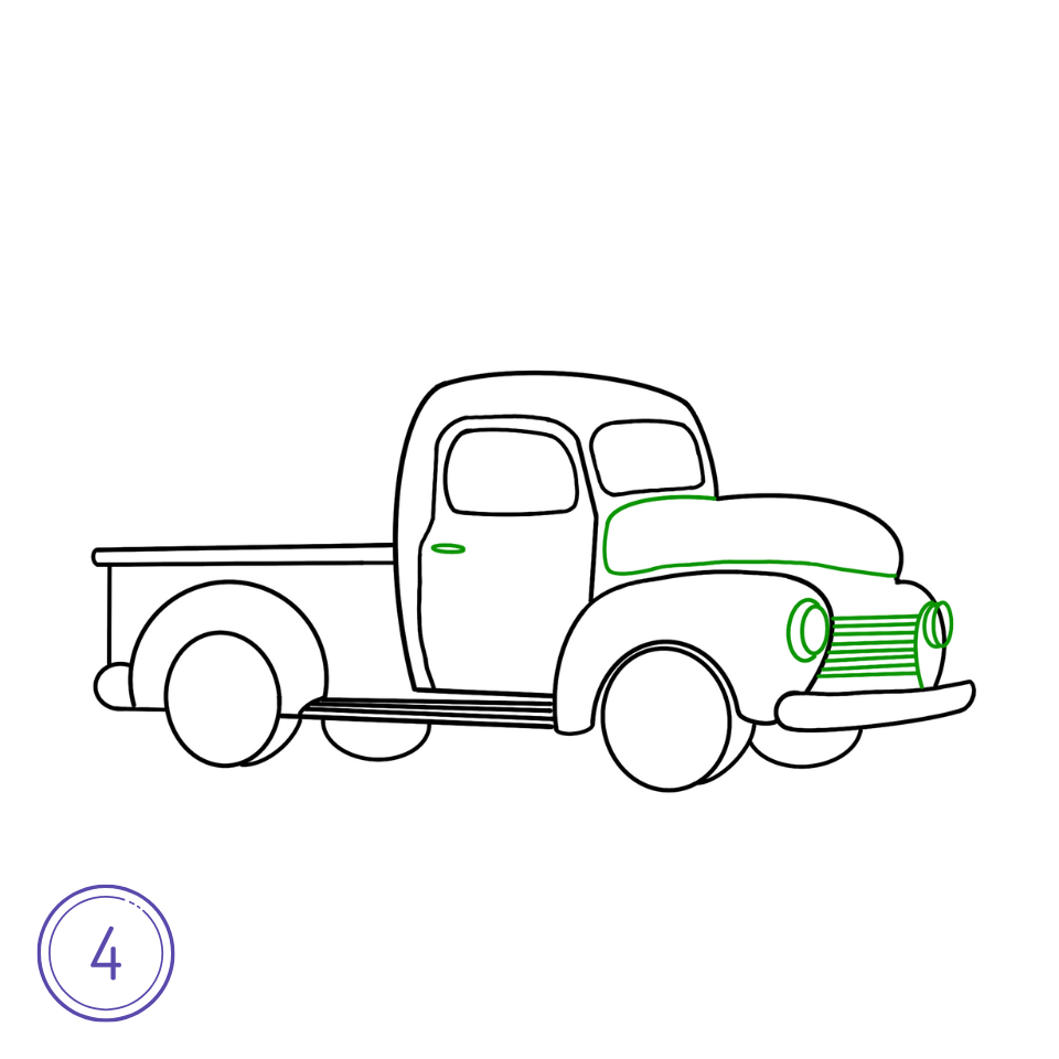 How to Draw a Christmas Car Step 4