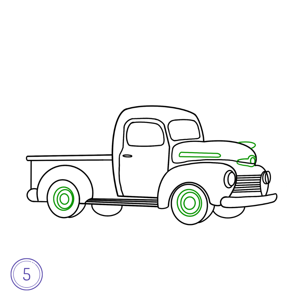 How to Draw a Christmas Car Step 5