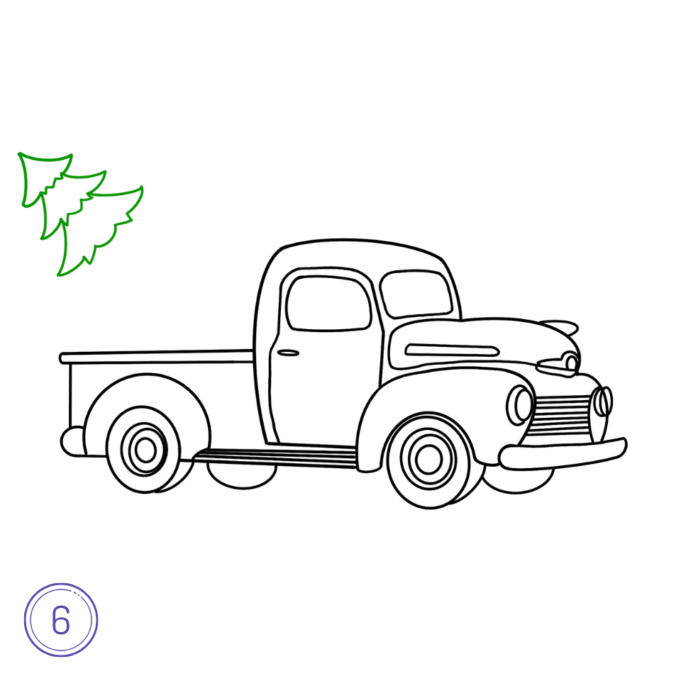 How to Draw a Christmas Car Step 6