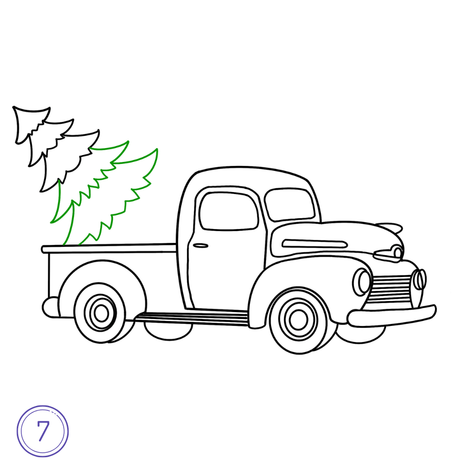 How to Draw a Christmas Car Step 7