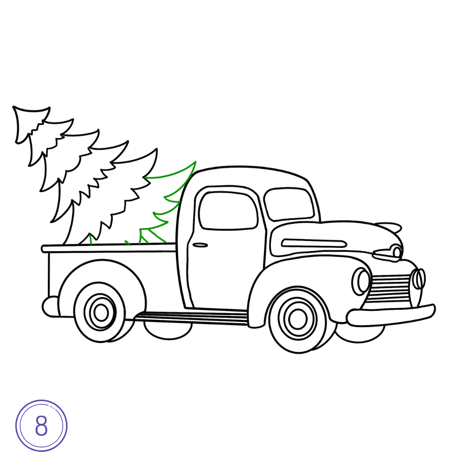 How to Draw a Christmas Car Step 8