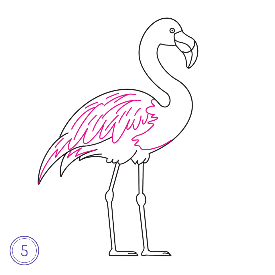 How to Draw a Flamingo Step 5