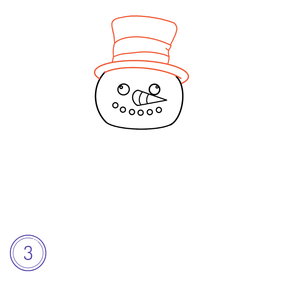 How to Draw a Snowman Step 3