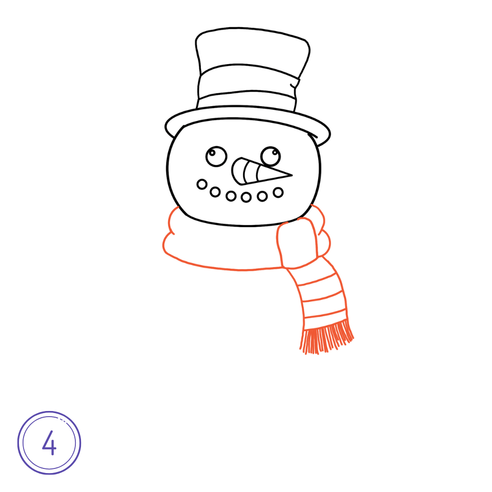 How to Draw a Snowman Step 4