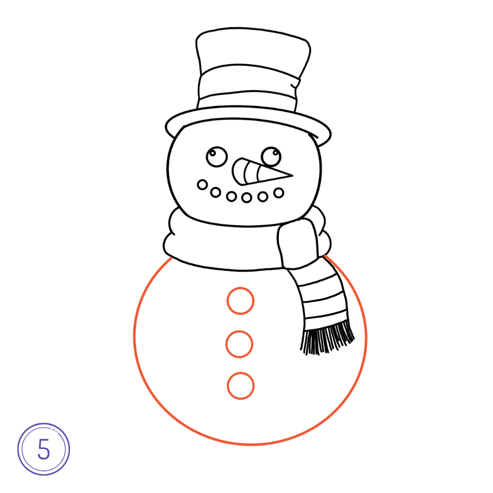 Comment Dessiner un Bonhomme de Neige Étape 5