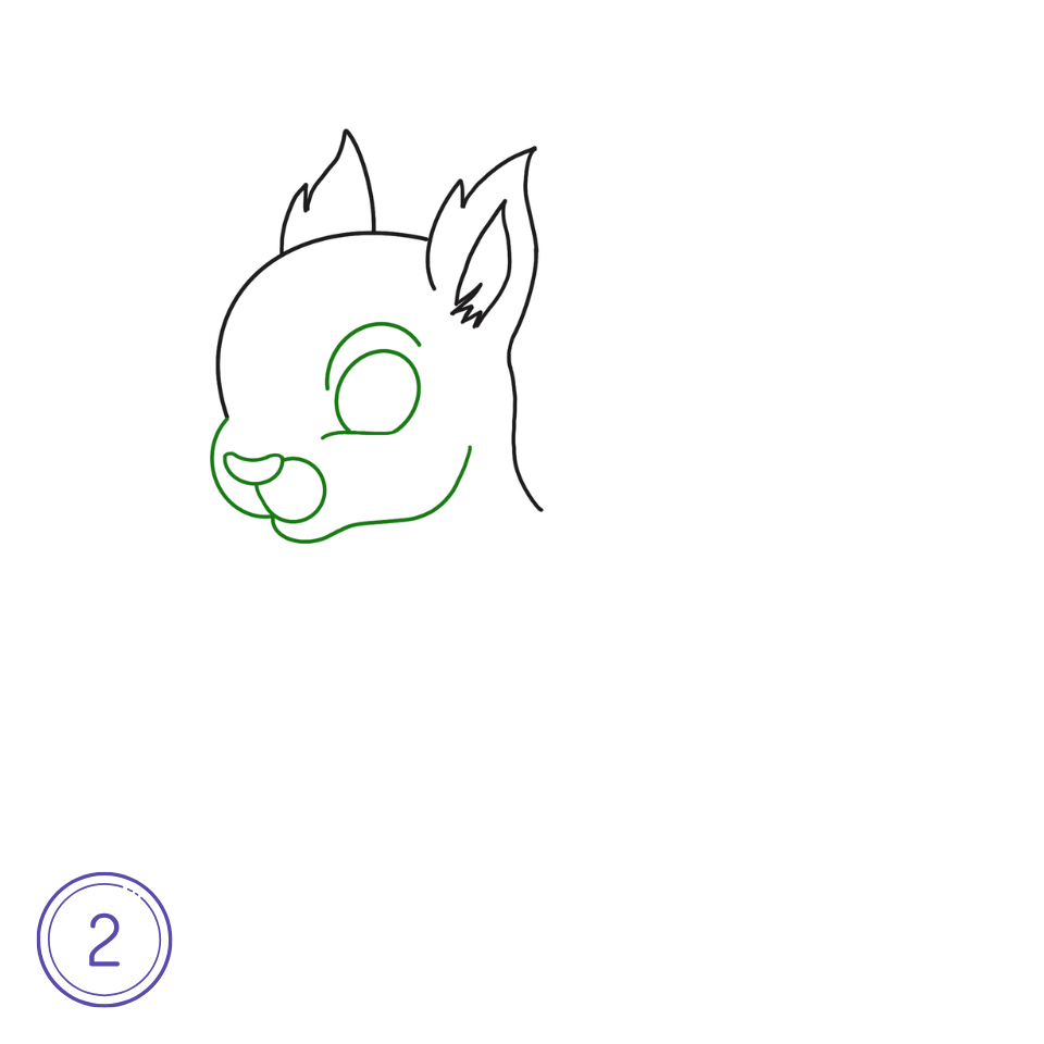 How to Draw a Squirrel Step 2