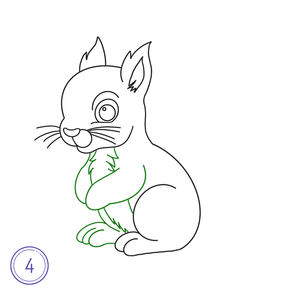 How to Draw a Squirrel Step 4