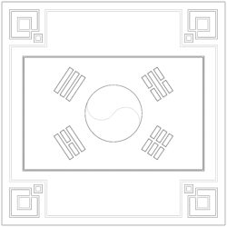 Korean Flag Coloring Page - Printable Coloring page