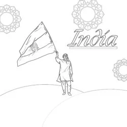 Printable Indian Flag For Colouring - Printable Coloring page